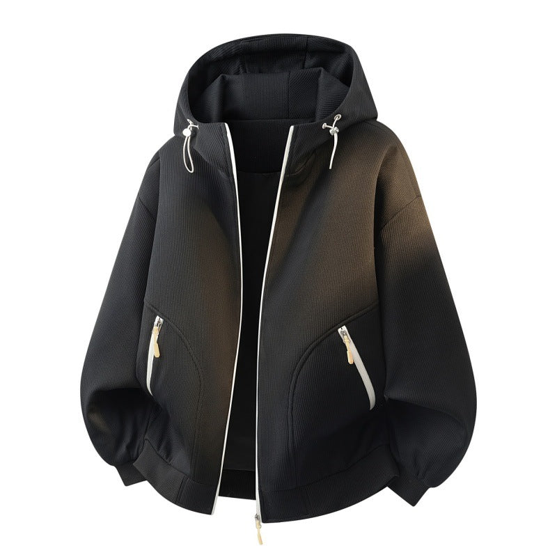 Damen Oversize-Kapuzenjacke mit Farbverlauf, Zwei-Wege-Reißverschluss & Zip-Taschen Nord Taschen