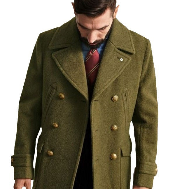 Herren Doppelreihiger Peacoat aus Wollmix mit Metallknöpfen und aufgesetzten Pattentaschen Nord Taschen