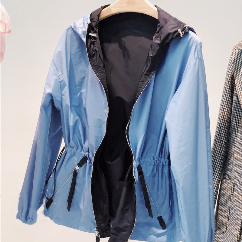 Damen leichte Kapuzenjacke mit Tunnelzug und Zwei-Wege-Reißverschluss Nord Taschen