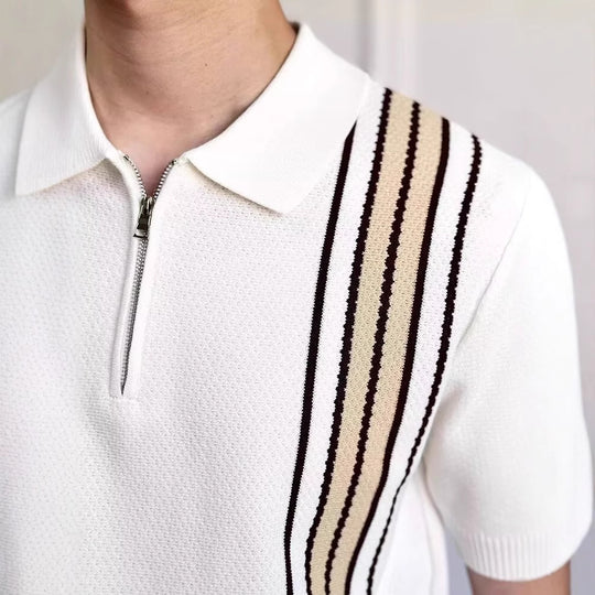 Herren Modisches Poloshirt mit Reißverschluss Nord Taschen