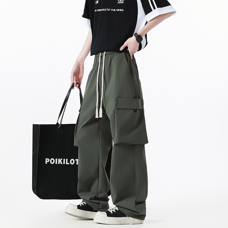 Herren Weite Cargo-Hose im Oversize-Schnitt mit übergroßen Klappentaschen und Kordelzugbund Nord Taschen