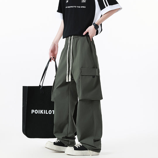 Herren Weite Cargo-Hose im Oversize-Schnitt mit übergroßen Klappentaschen und Kordelzugbund Nord Taschen