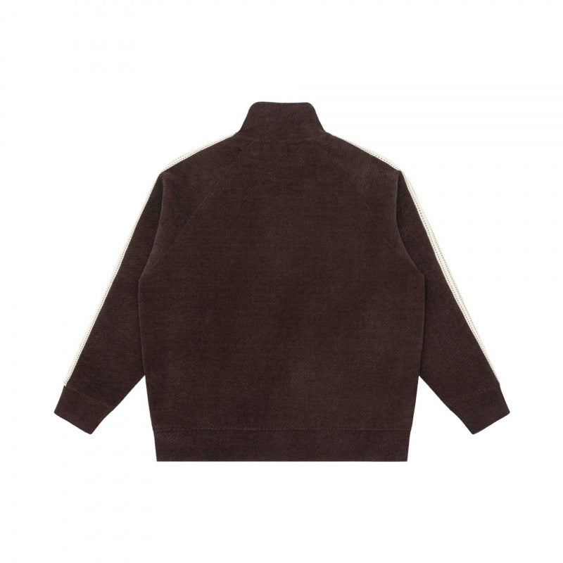 Unisex Oversize-Teddyfleece-Zippjacke mit Stehkragen und Kontraststreifen Nord Taschen
