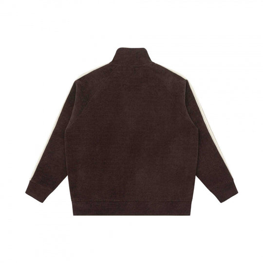 Unisex Oversize-Teddyfleece-Zippjacke mit Stehkragen und Kontraststreifen Nord Taschen