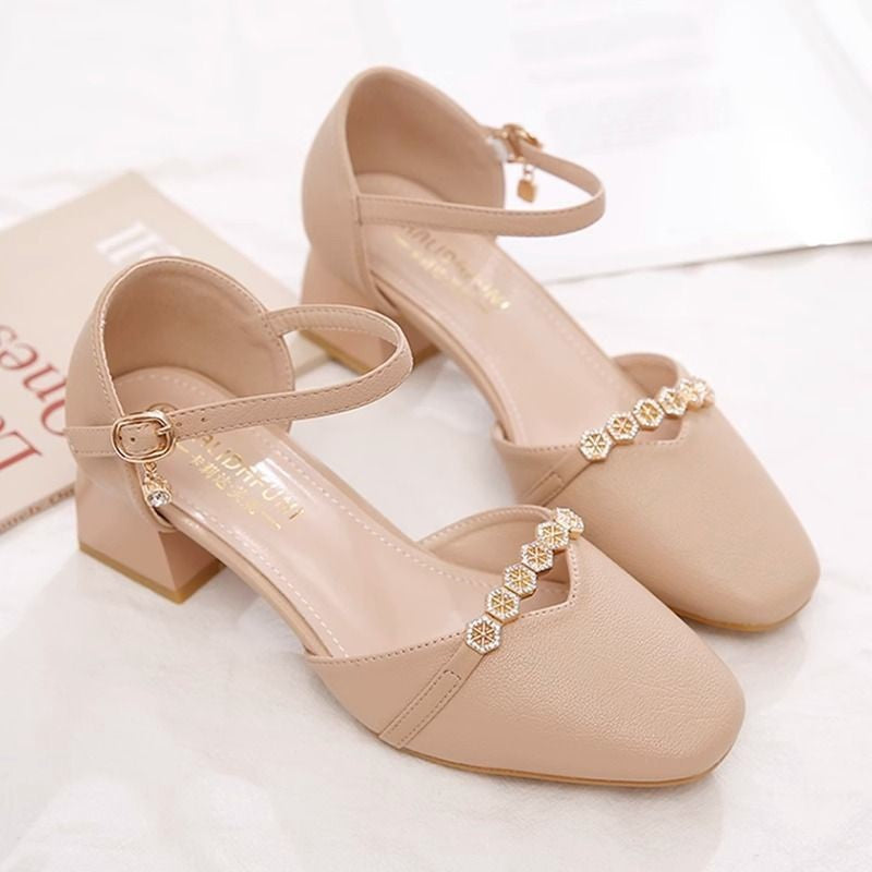 Damen Elegante Hochzeits-Pumps mit dezentem Schmuckdetail und komfortablem Blockabsatz - Vittorelli