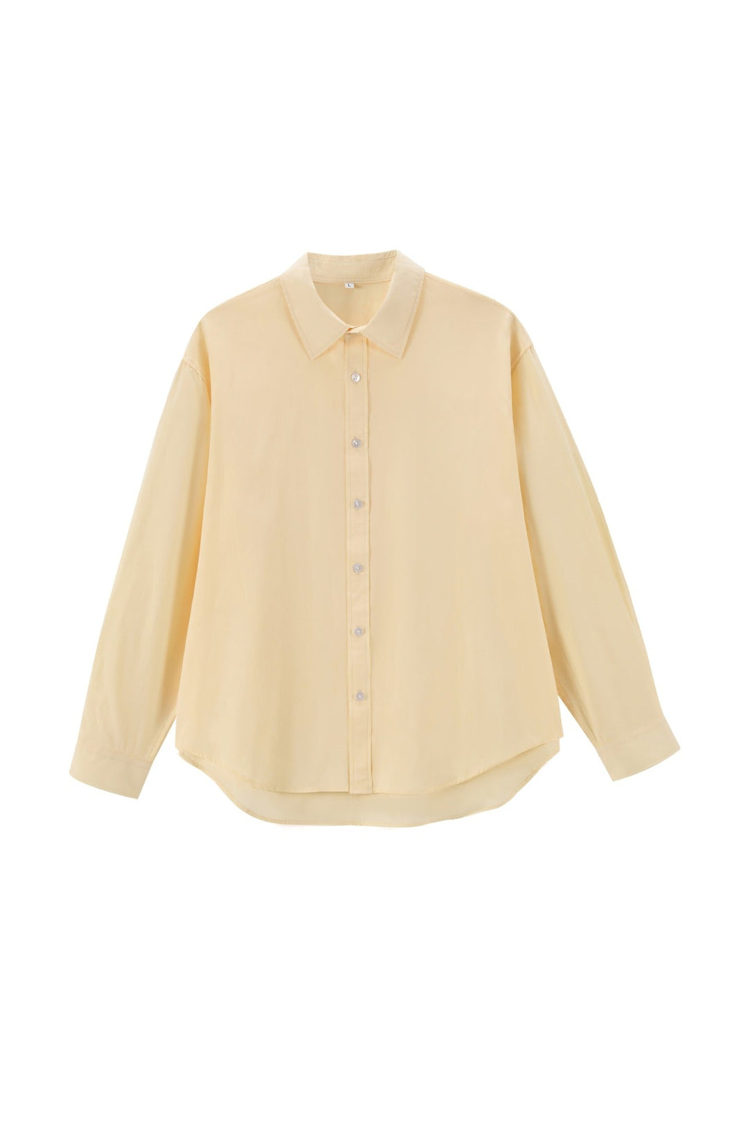 Damen Oversize Baumwollbluse mit Kentkragen und abgerundetem Saum Nord Taschen