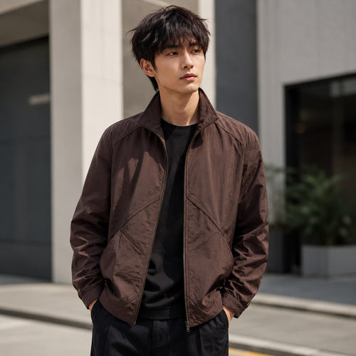 Herren Leichte Windbreaker-Outdoorjacke mit Stehkragen, Zweiwege-Reißverschluss und verdeckten Taschen Nord Taschen