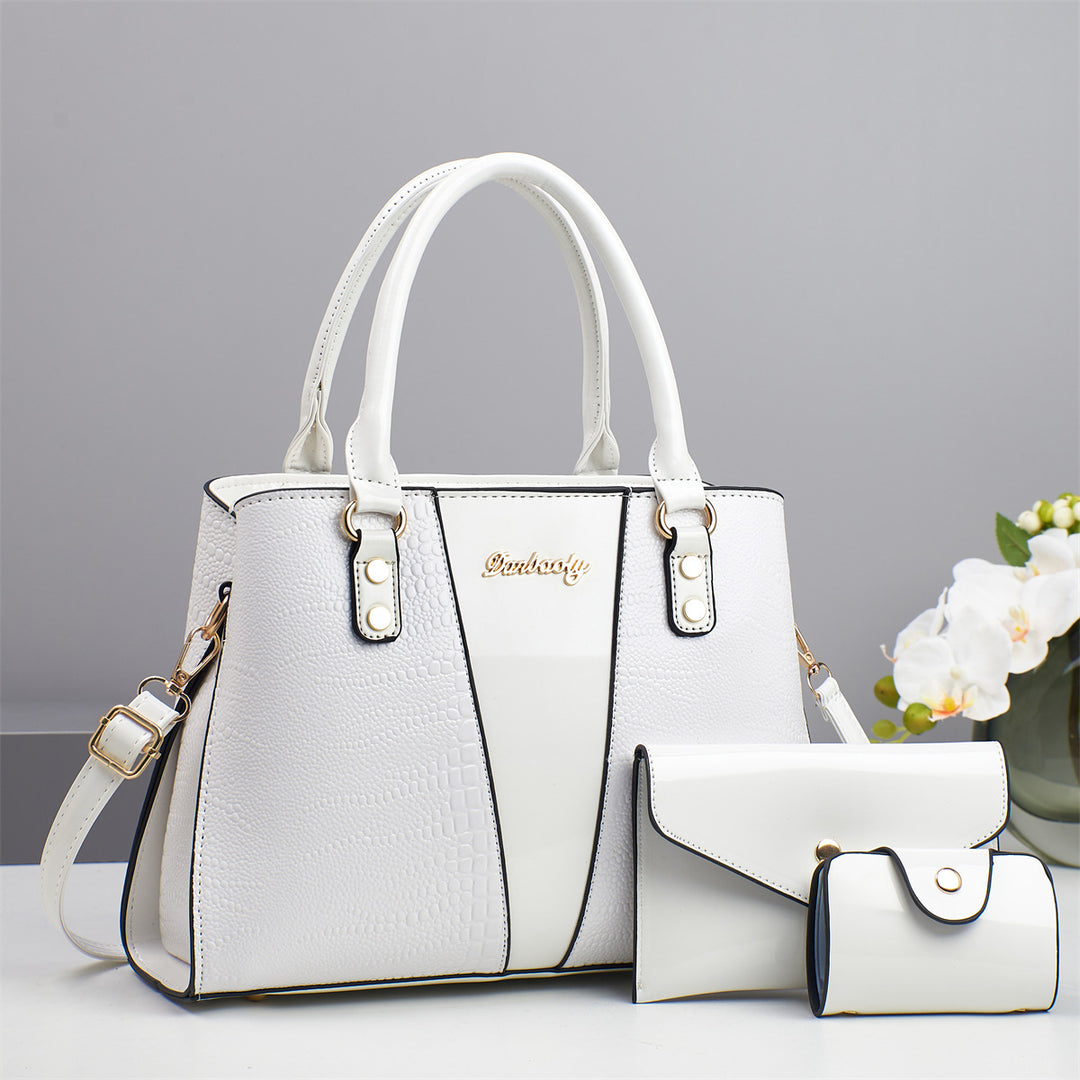 Damen elegante Handtasche mit strukturierter Oberfläche und abnehmbarer Mini-Clutch Nord Taschen