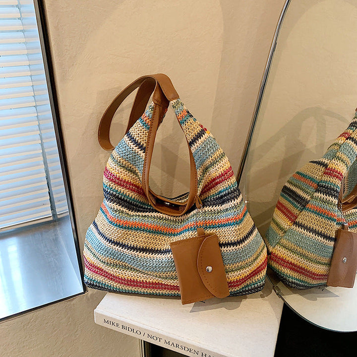 Nord Taschen | für Damen - Bunte Schultertasche aus Baumwolle mit praktischer Zusatztasche