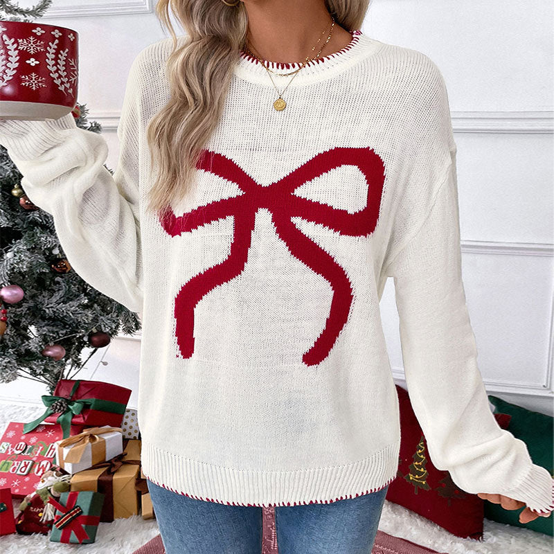 Damen Bequemer Pullover mit Schleifenmuster Nord Taschen