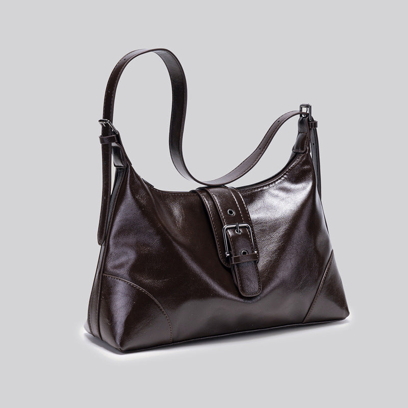 Damen modische Schultertasche mit strukturiertem Leder und zeitgemäßem Schnallenakzent Nord Taschen