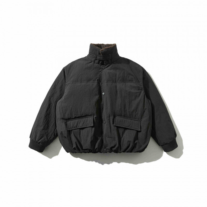 Herren Gepolsterte Bomberjacke mit Teddykragen, Pattentaschen und elastischem Saum Nord Taschen