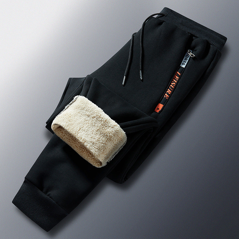 Herren Winterliche Fleece-Jogginghose mit Teddyfutter, elastischem Bund und Reißverschlusstaschen Nord Taschen