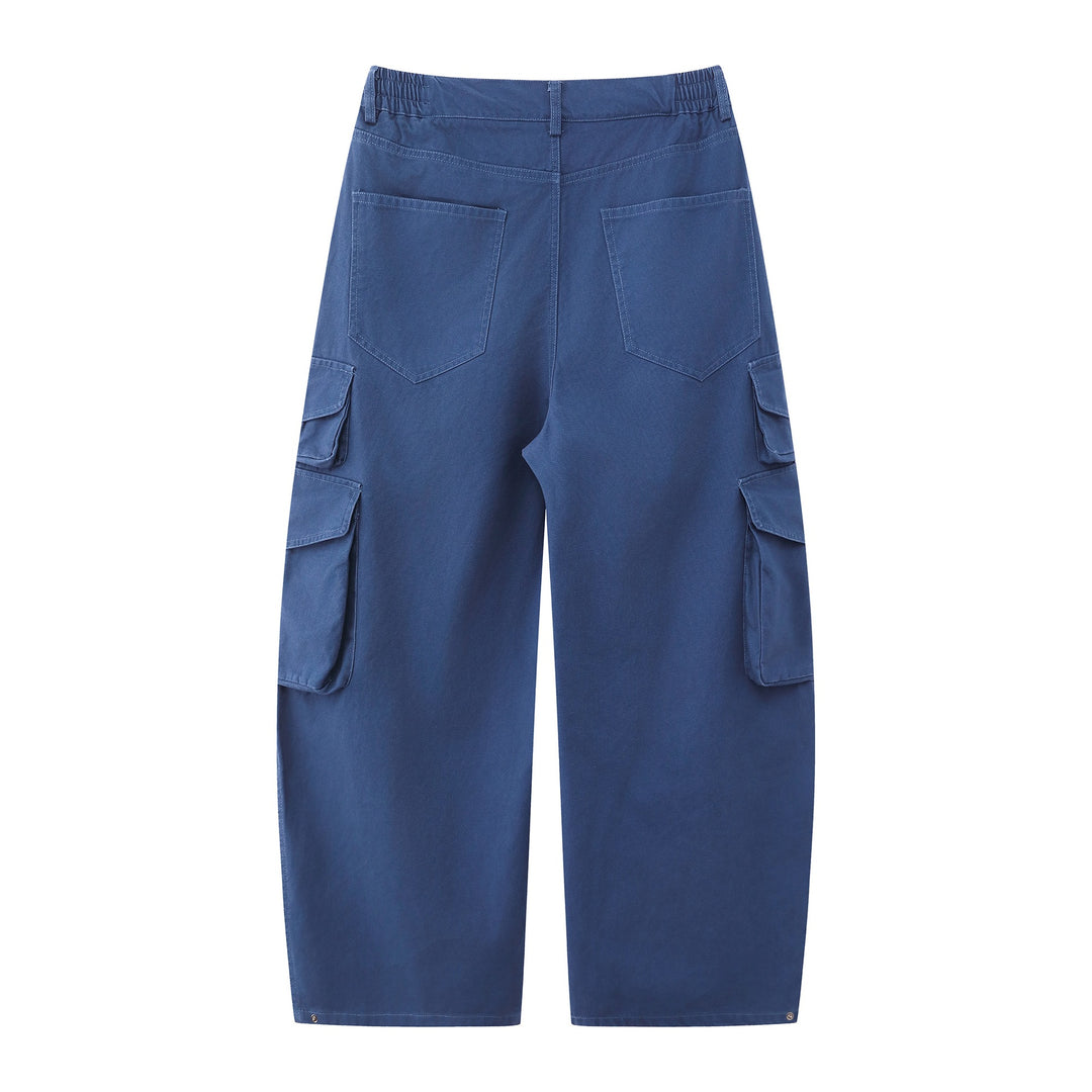 Damen Utility-Cargo-Culotte mit weitem Bein, elastischem Bund und Pattentaschen Nord Taschen