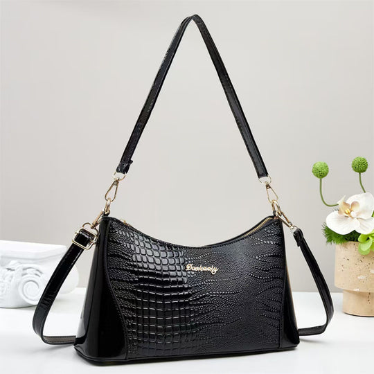 Damen Handtasche im eleganten Krokodil-Leder-Look mit abnehmbarem Schulterriemen Nord Taschen