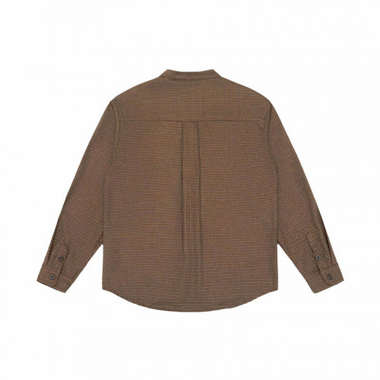 Herren Overshirt‑Hemdjacke mit Stehkragen, Hahnentritt‑Muster und gerundetem Saum Nord Taschen