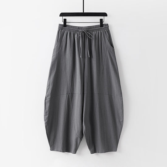 Damen Leichte Haremshose mit weitem Bein und elastischem Bund Nord Taschen