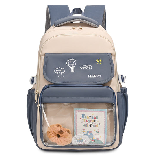 Damen Freizeit-Rucksack mit transparentem Sichtfach und kreativem Aufdruck Nord Taschen