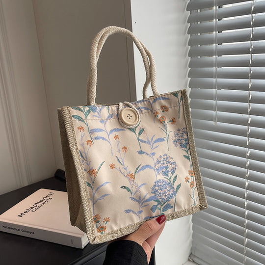 Damen Tragetasche mit floralem Dekor und robusten Materialien Nord Taschen