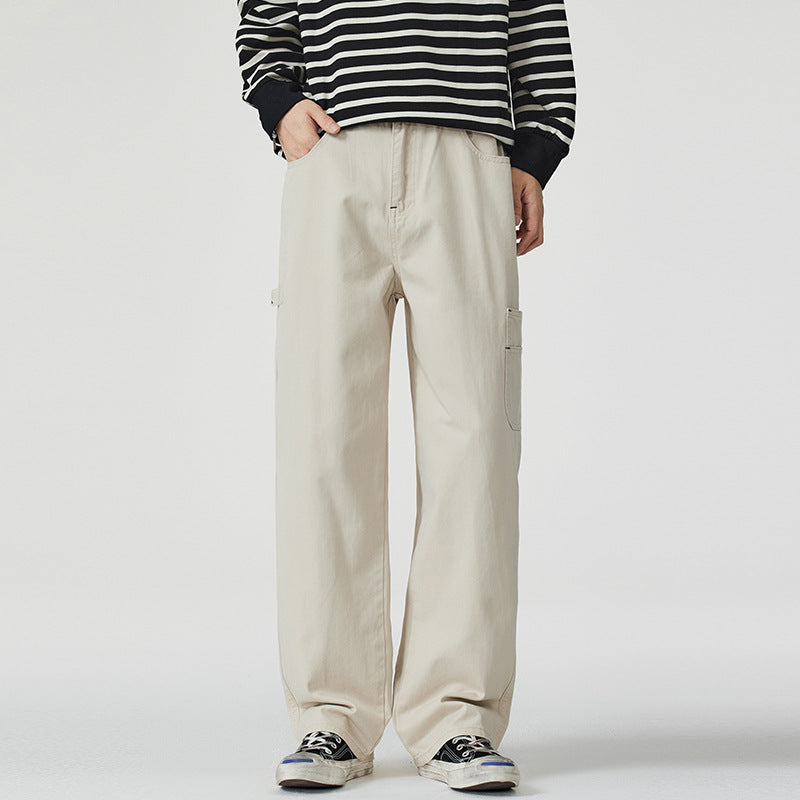 Herren Lockerweite Twill-Cargohose mit aufgesetzten Seitentaschen und geradem Bein Nord Taschen