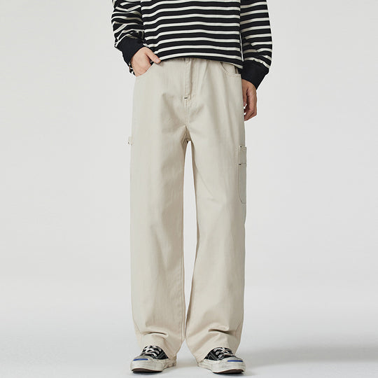 Herren Lockerweite Twill-Cargohose mit aufgesetzten Seitentaschen und geradem Bein Nord Taschen