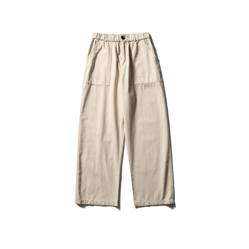 Damen Weite Utility-Cargohose mit elastischem Bund und aufgesetzten Fronttaschen Nord Taschen