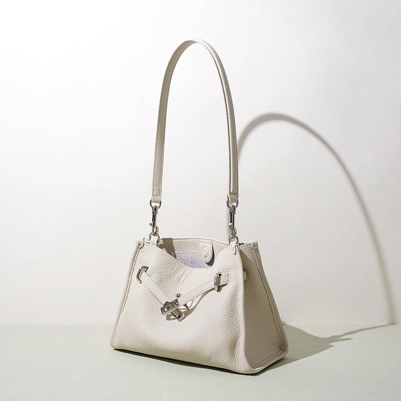 Damen elegante Lederhandtasche mit verstellbarem Schulterriemen Nord Taschen