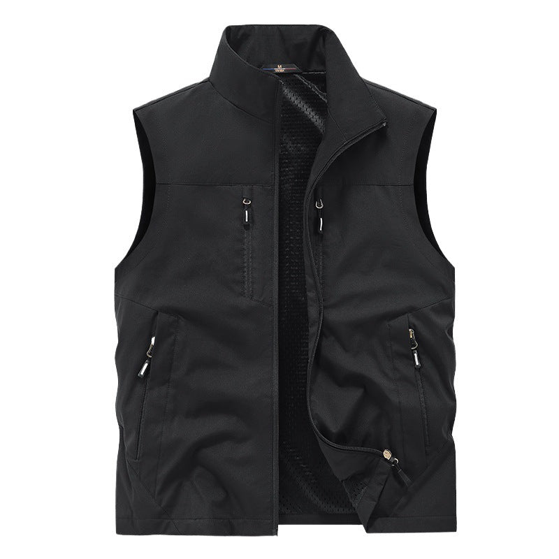 Herren Wasserabweisende Utility‑Weste mit mehreren Reißverschlusstaschen & hohem Stehkragen Nord Taschen