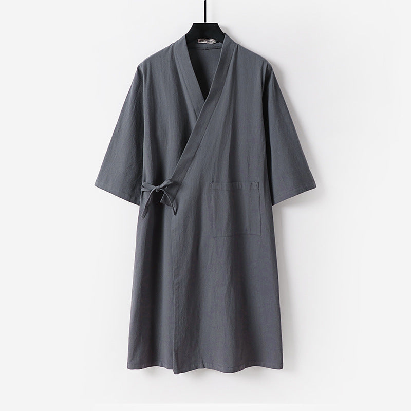 Damen Kimono-Wickelkleid mit Bindegürtel und aufgesetzten Taschen Nord Taschen