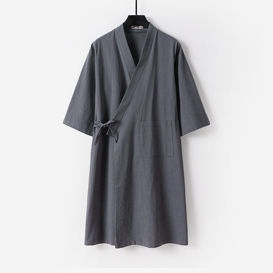 Damen Kimono-Wickelkleid mit Bindegürtel und aufgesetzten Taschen Nord Taschen
