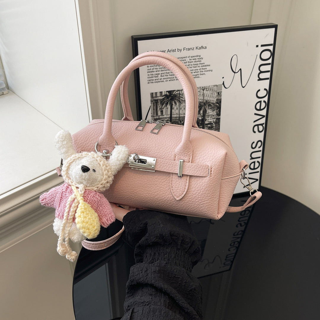 Damen elegante Handtasche mit abnehmbarem Kuscheltier-Anhänger Nord Taschen