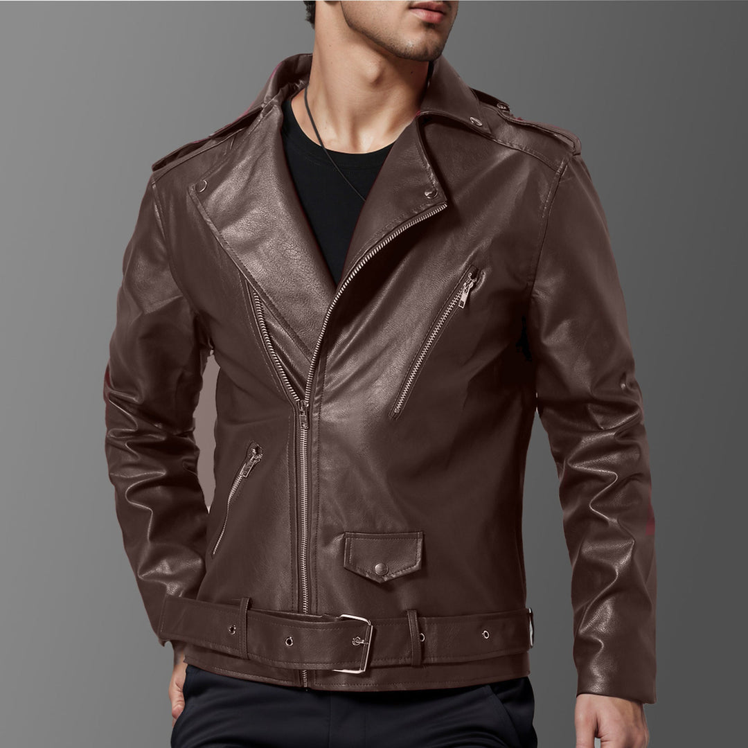 Herren stilvolle Bikerjacke aus hochwertigem Echt Nord Taschen