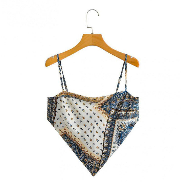 Femme Artistic Bandana Stil Crop Top