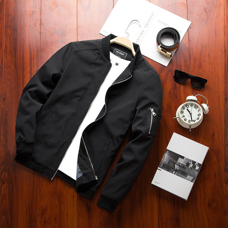 Herren leichte Nylon-Bomberjacke mit Ärmeltasche, gerippten Bündchen und minimalistischem Pilotencut Nord Taschen