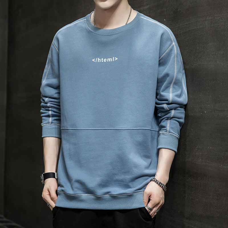 Herren lockeres Oversize‑Sweatshirt mit Kontrastnähten und Code‑Print Nord Taschen