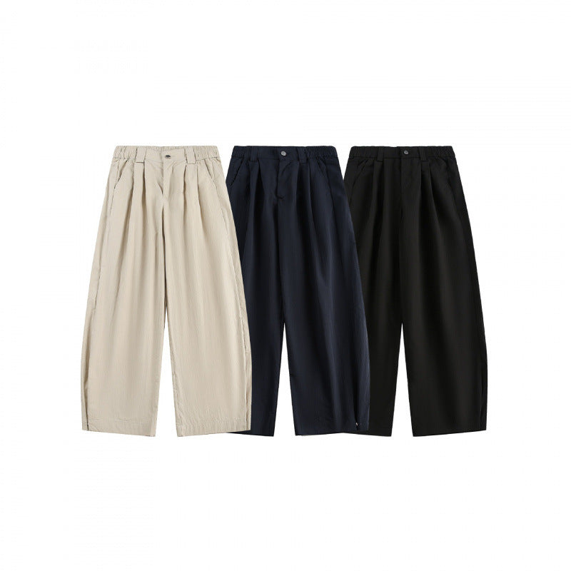 Damen Weite hochgeschnittene Culotte‑Hose mit Bundfalten, elastischem Taillenbund und Eingrifftaschen Nord Taschen