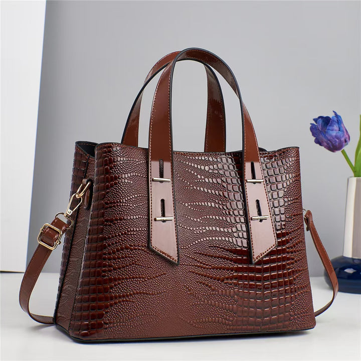 Damen hochwertige Handtasche mit strukturiertem Leder Nord Taschen
