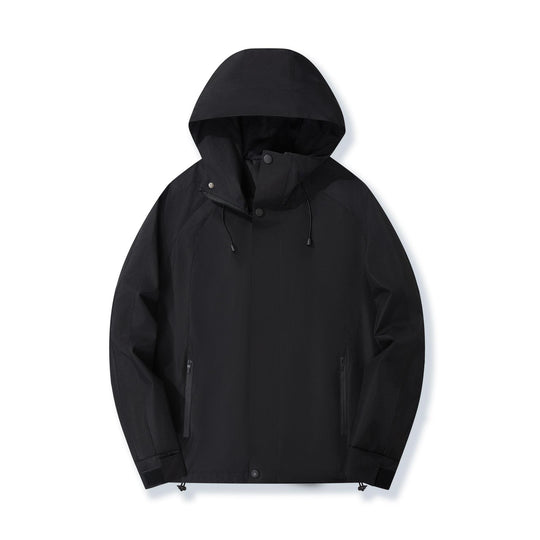 Damen Leichte Kapuzen-Regenjacke mit Kontraststreifen und Mesh‑Futter Nord Taschen