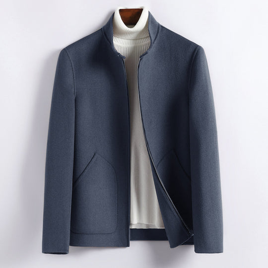 Herren Elegante Kurzjacke aus Wollmix mit Stehkragen, verdecktem Reißverschluss und konturierten Eingrifftaschen Nord Taschen