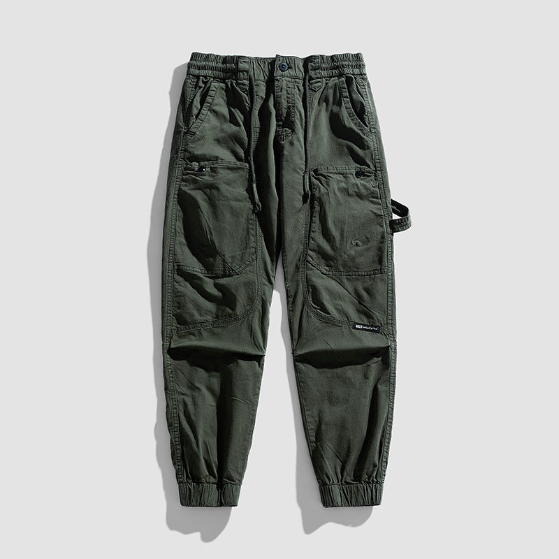 Herren Konisch geschnittene Utility-Cargohose mit Tunnelzugbund, Kniepaneelen und Knöchelbündchen Nord Taschen