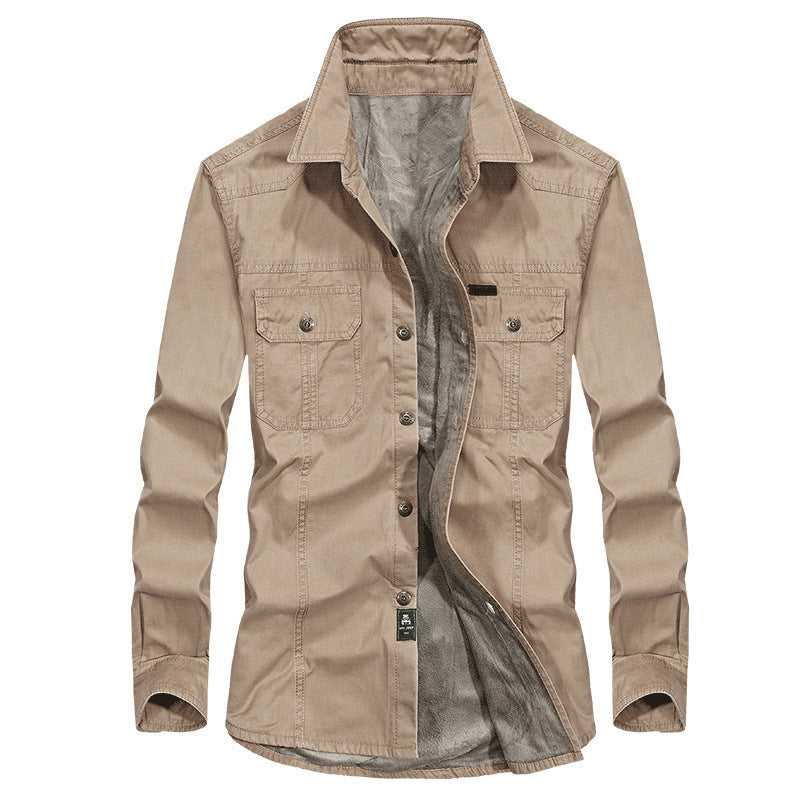 Herren Leicht gefütterte Canvas-Worker-Hemdjacke mit Brustpattentaschen Nord Taschen