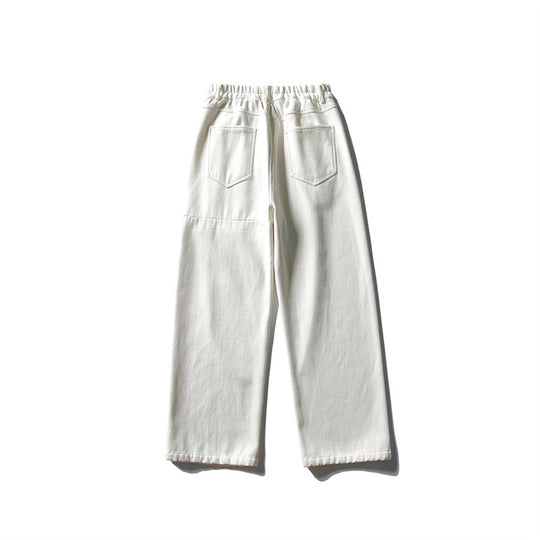 Damen Hochtaillierte weite Bundfaltenhose mit geradem Bein und Eingrifftaschen Nord Taschen