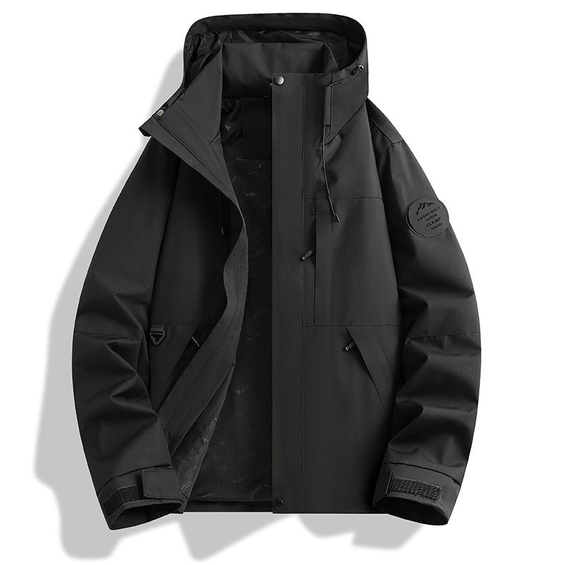 Herren Wasser- und Winddichte Softshell-Outdoorjacke mit verstellbarer Kapuze Nord Taschen