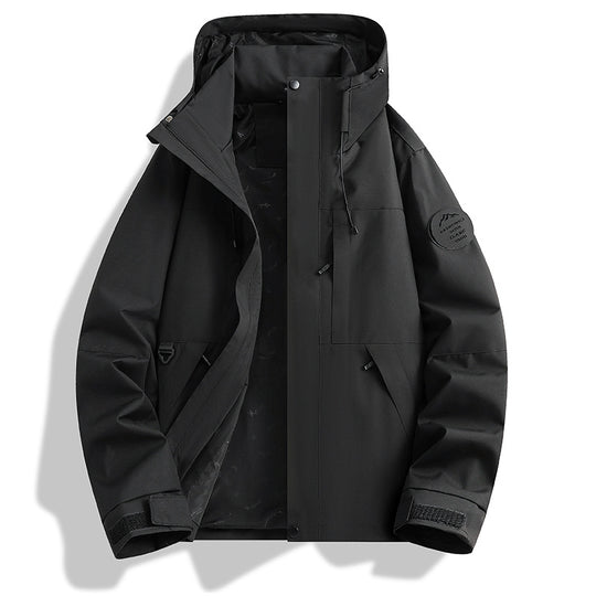 Herren Wasser- und Winddichte Softshell-Outdoorjacke mit verstellbarer Kapuze Nord Taschen