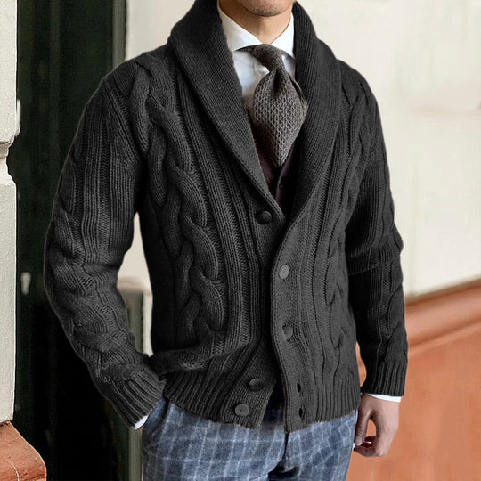 Warme Zopfmuster Strickjacke