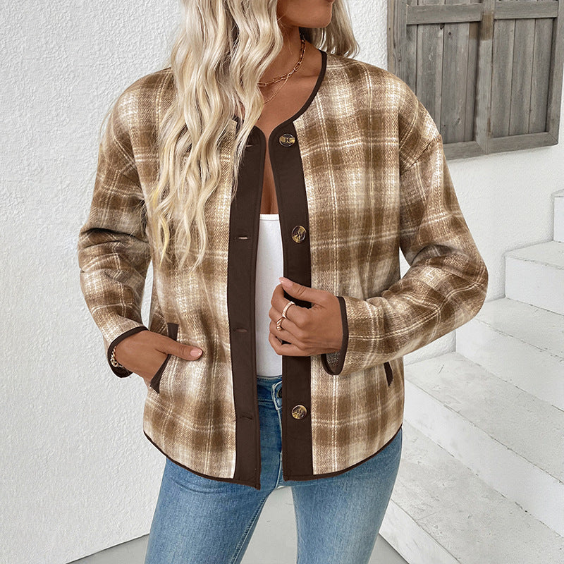 Damen Fleecejacke im karomuster Nord Taschen