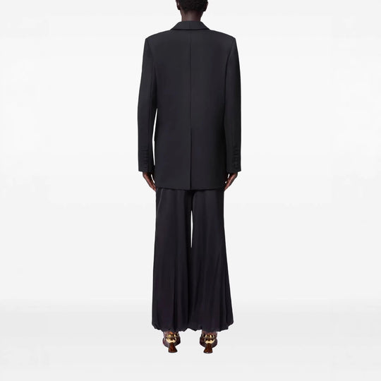 Damen Oversized Smoking-Longblazer mit tiefem Schalkragen und verlängerter Schulterlinie Nord Taschen