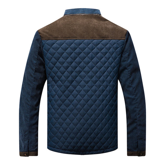 Herren Gepolsterte Rauten‑Steppjacke mit Stehkragen und Kontrastbesatz Nord Taschen