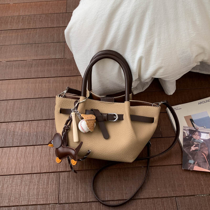 Damen modische Handtasche mit Tieranhänger Nord Taschen