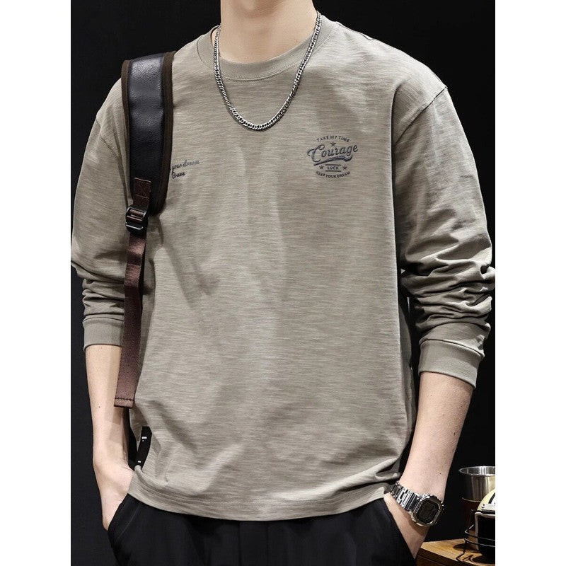 Herren Langarmshirt aus Baumwollmix mit subtiler Waschstruktur und Rundhalsausschnitt Nord Taschen